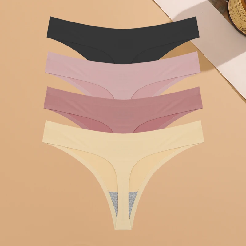 Sous - vêtements sans couture ultra - minces pour femmes, culottes invisibles, tongs de glace sexy, bikini taille basse respirant, lingerie extensible, 4 pièces - Miniature 12