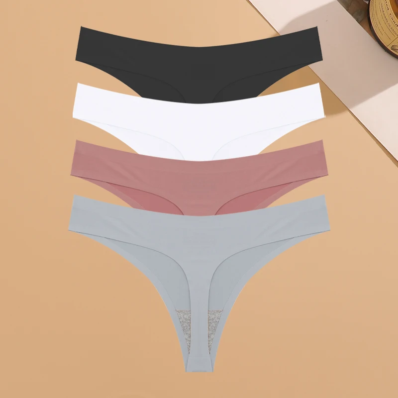 Sous - vêtements sans couture ultra - minces pour femmes, culottes invisibles, tongs de glace sexy, bikini taille basse respirant, lingerie extensible, 4 pièces - Miniature 15
