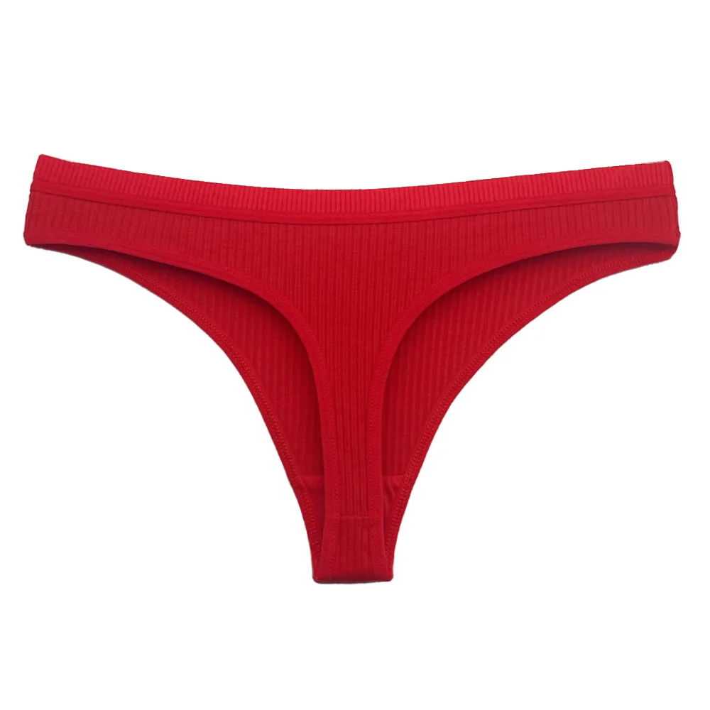 5 pièces/ensemble femmes coton tongs culottes Sexy taille basse string dames Lingerie brésilienne filles respirant intimes Bikini - Miniature 3