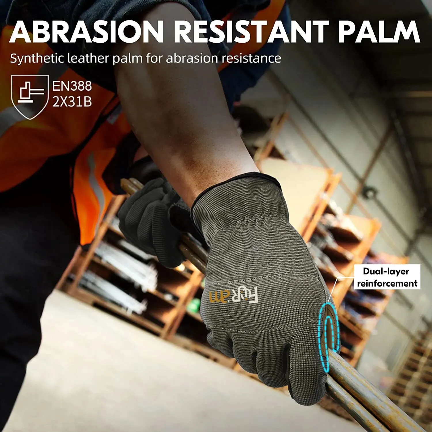 Gants de travail légers polyvalents haute Performance pour hommes et femmes, respirants et haute déxtérité, écran tactile, excellente adhérence - Miniature 5