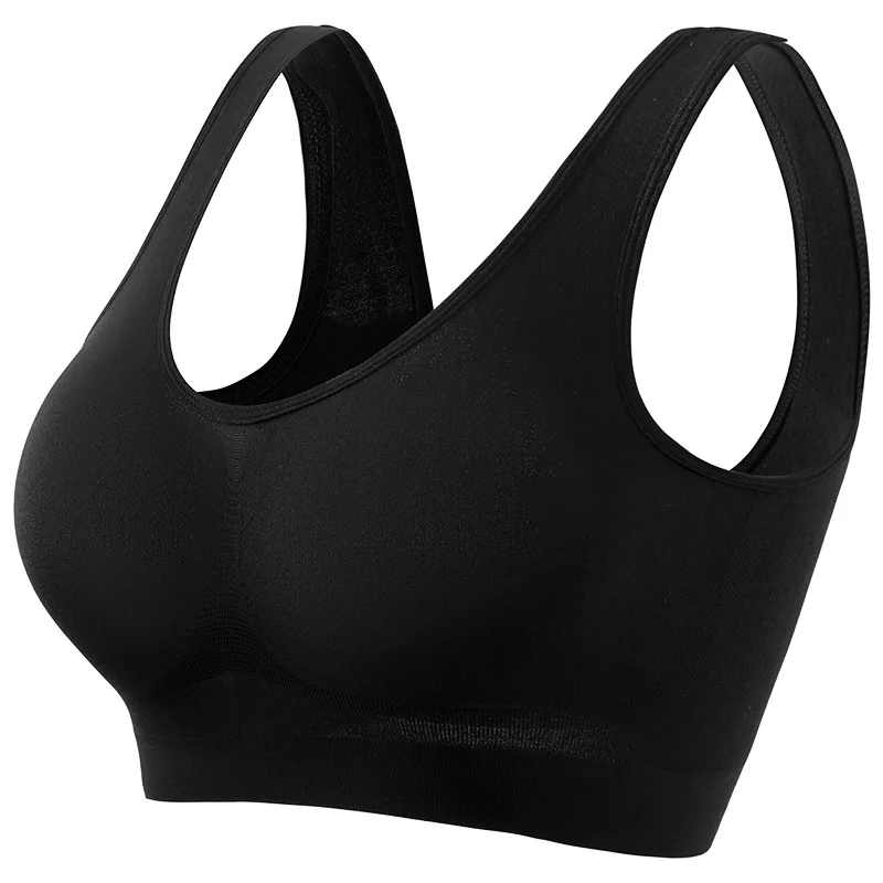 Soutien - gorge de Sport pour femmes, grande taille, sans anneau en acier, sous - vêtements sans couture, coussinet de poitrine amovible, course à pied, gilet de Yoga, 1 pièces - Miniature 2