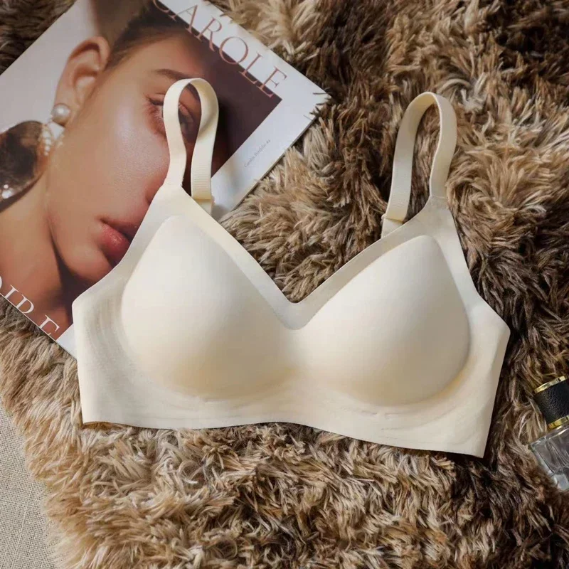 Sous - vêtements sans couture pour femmes avec petits seins, push - up, sans jantes, soutien - gorge de sport à soutien doux, gros seins, petits et fins - Miniature 8