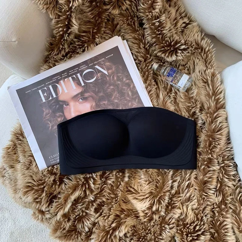 Soutien - gorge push - up sans bretelles anti - ald, style banrib, invisible, une pièce, sans bretelles, pour mariage, sexy, petite poitrine, été - Miniature 7