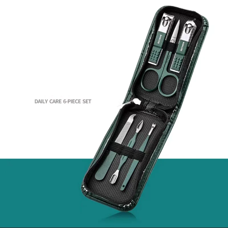 Ensemble de ciseaux à ongles pour hommes et femmes, coupe-ongles spéciaux, outils de beauté de manucure, ménage portable, haut de gamme, 6 pièces - Miniature 10