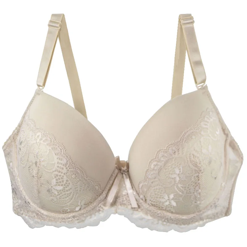 DaiNaFang Push Up respirant soutiens - gorge Bow 34/75 36/80 38/85 40/90 42/95 44/100 BCDE tasse sous - vêtements pour femmes grande taille Lingerie - Miniature 4