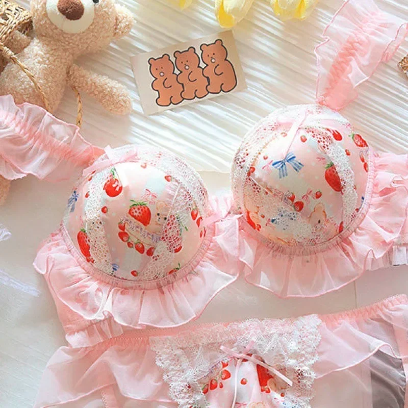Sous - vêtements japonais mignons pour femmes sans anneau, couverture de soutien - gorge AfricCup princesse Lolita mignon - Miniature 7
