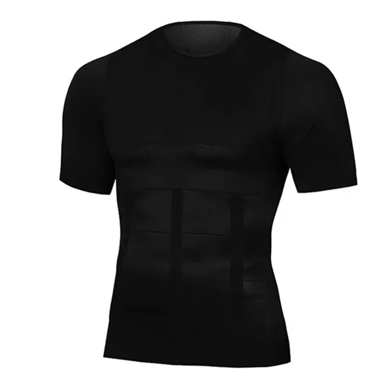 Ceinture de contrôle du ventre pour hommes, chemises de Compression amincissantes, sous - vêtements de Fitness, brûle les graisses, Corset de liaison abdominale - Miniature 8