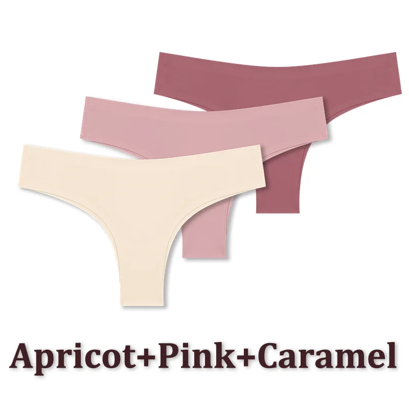 3 pièces sans couture Maillard culotte Ultra - mince culotte brésilienne femmes glace sous - vêtements en soie culotte Sexy taille basse string femme solide - Miniature 10