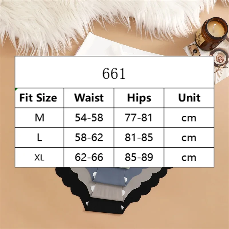 Culottes en soie glacée sans couture 4 pièces/ensemble Culottes pour femmes Couleur unie Sous - vêtements élastiques Femme Ultra fines Sans trace Culottes latérales ondulées - Miniature 6