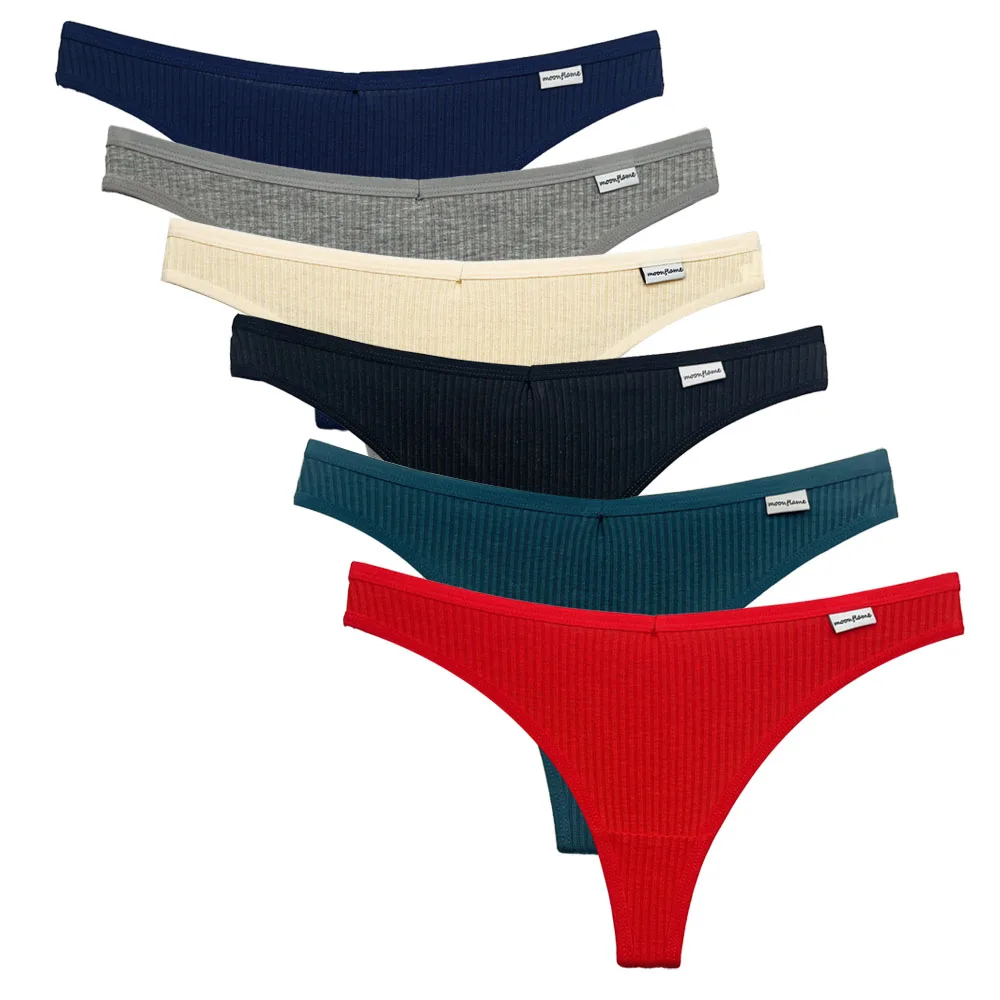 5 pièces/ensemble femmes coton tongs culottes Sexy taille basse string dames Lingerie brésilienne filles respirant intimes Bikini - Miniature 17