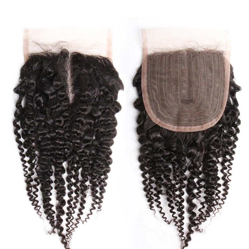 Perruque Lace Closure brésilienne naturelle – Meche, Cheveux humains, Body Wave, T Part, couleur naturelle - Miniature 10
