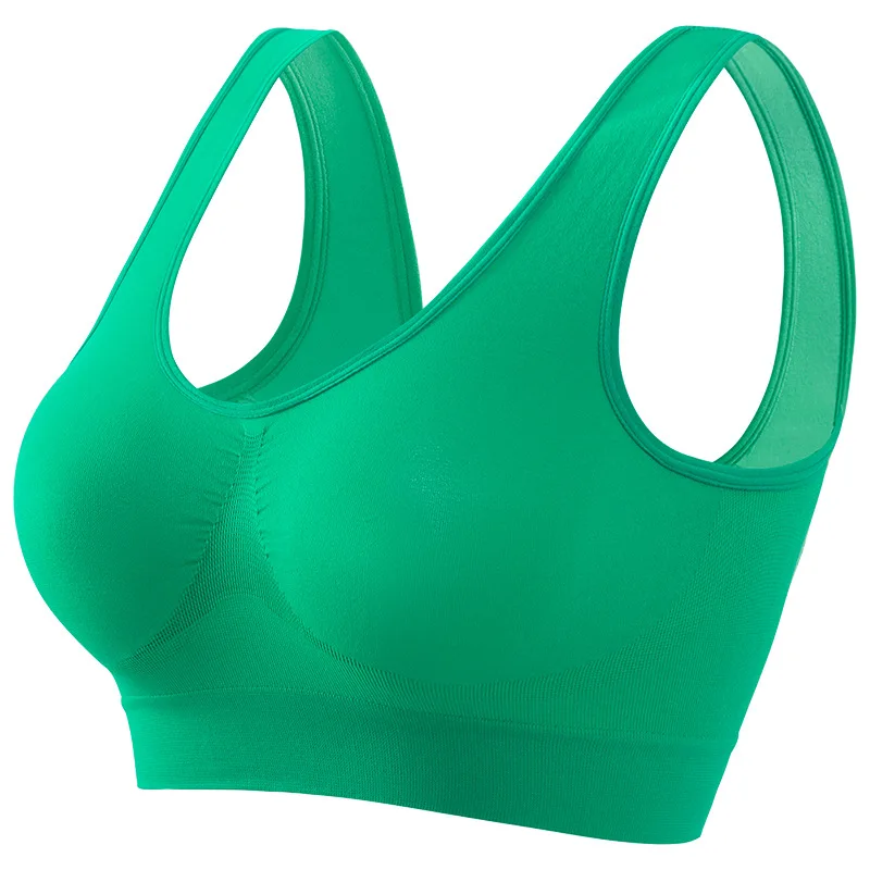 Soutien - gorge de sport Push - Up sans couture pour femmes, haut court sans fil, couleur unie, Lingerie Sexy, sans coussinets, brassière respirante, S - 5XL - Miniature 17