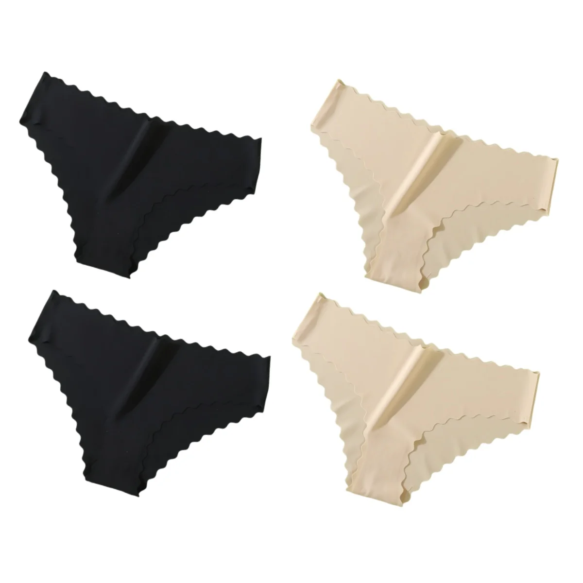 4 pièces/ensemble culottes classiques femmes taille basse slips femme sous - vêtements couleur unie culotte en soie glacée Lingerie Sexy XS - XL - Miniature 18