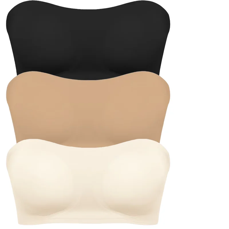 Soutien - gorge sans bretelles sans couture pour femmes, rembourré amovible, haut en soie glacée douce, sous - vêtements sans bretelles, sûr, antidérapant, Push Up, haut tubulaire Sexy - Miniature 15