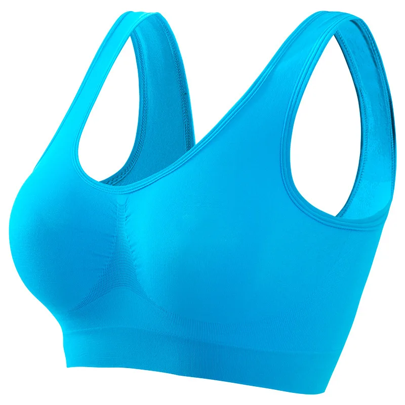 Soutien - gorge de sport Push - Up sans couture pour femmes, haut court sans fil, couleur unie, Lingerie Sexy, sans coussinets, brassière respirante, S - 5XL - Miniature 10