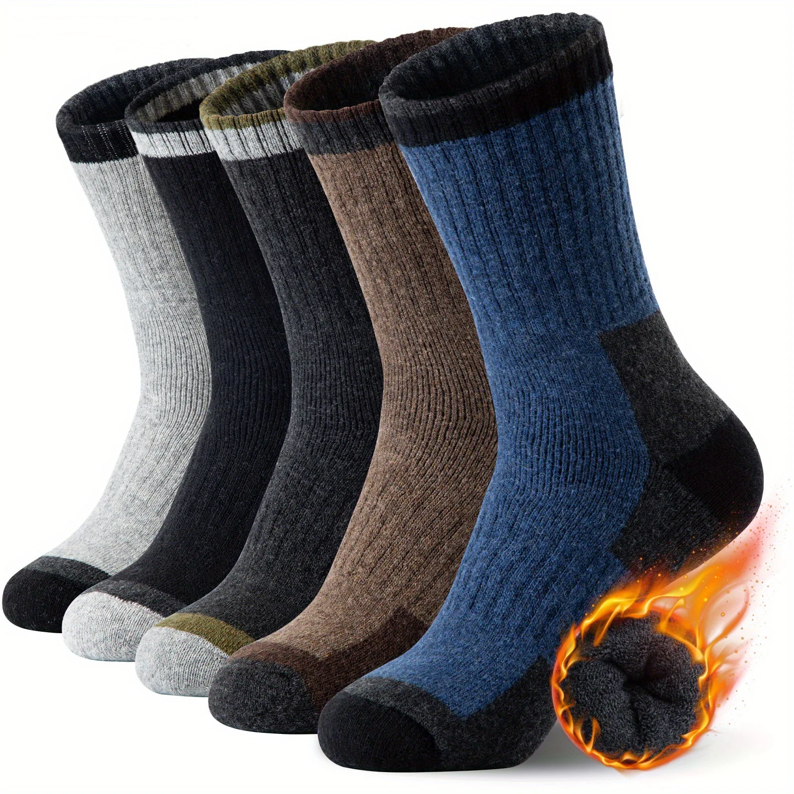 Chaussettes d'hiver en laine mérinos pour hommes et femmes, épaisses, chaudes, évacuant l'humidité, de randonnée, thermiques, respirantes, durables, pour cyclisme en plein air - pas cher - livraison - Image 1