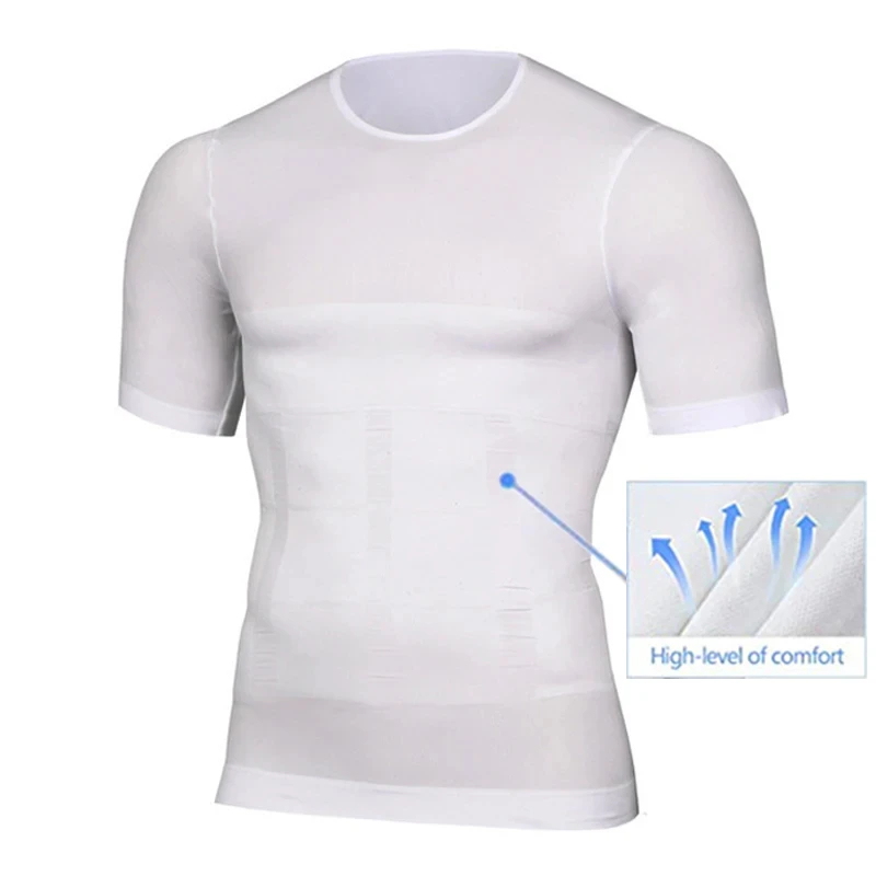 Ceinture de contrôle du ventre pour hommes, chemises de Compression amincissantes, sous - vêtements de Fitness, brûle les graisses, Corset de liaison abdominale - Miniature 6