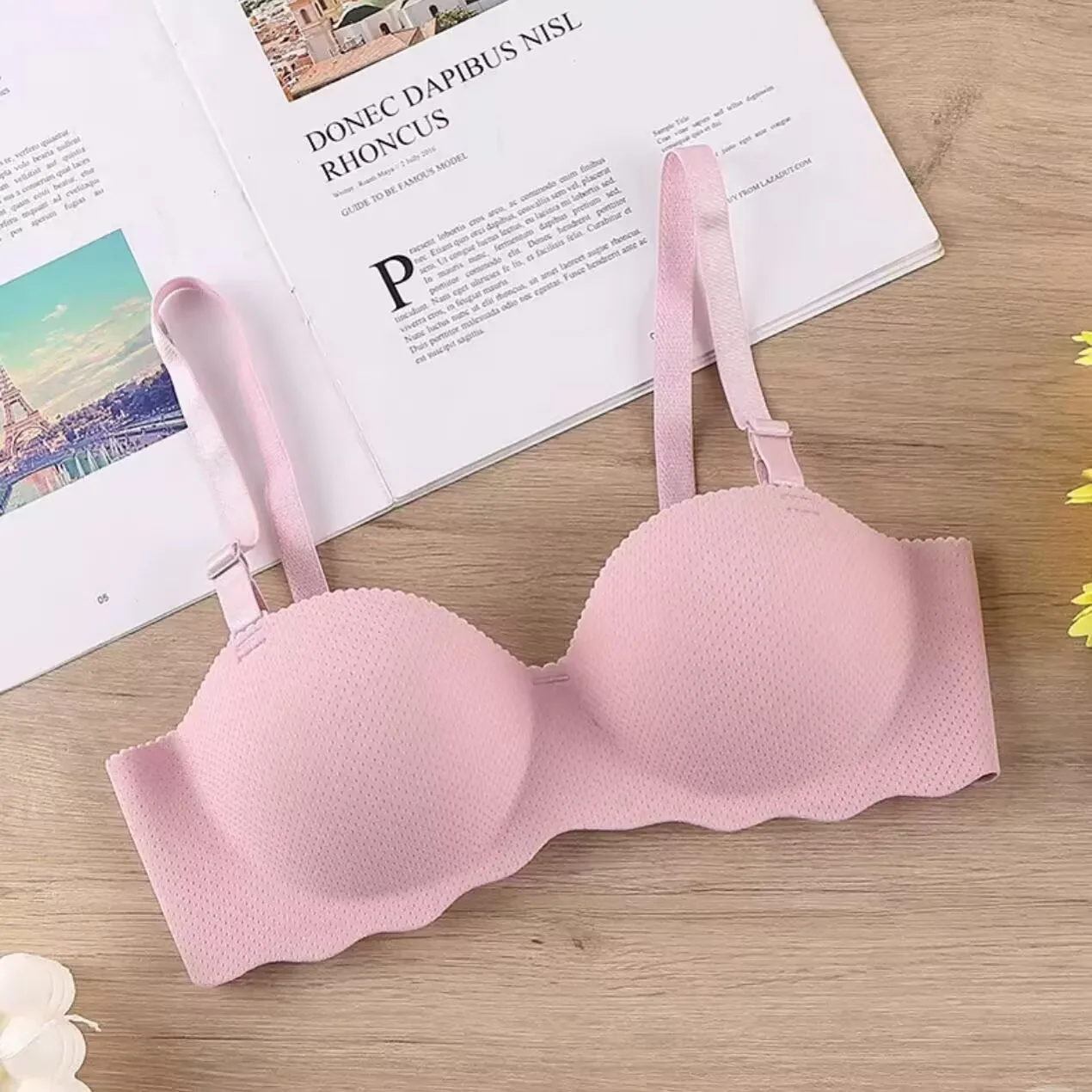 Soutien - gorge Sexy Push Up sous - vêtements sans couture femmes couleur unie sans fil Lingerie Feamle une pièce rassembler bretelles convertibles brassière - Miniature 8