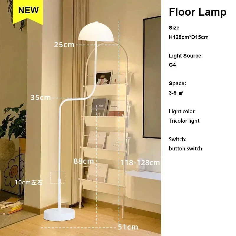 Lampe sur pied rétro danoise, germes de haricots mungo, design pour salon, chambre à coucher, canapé, lumière ambiante, célébrité d'internet, créative - Miniature 8