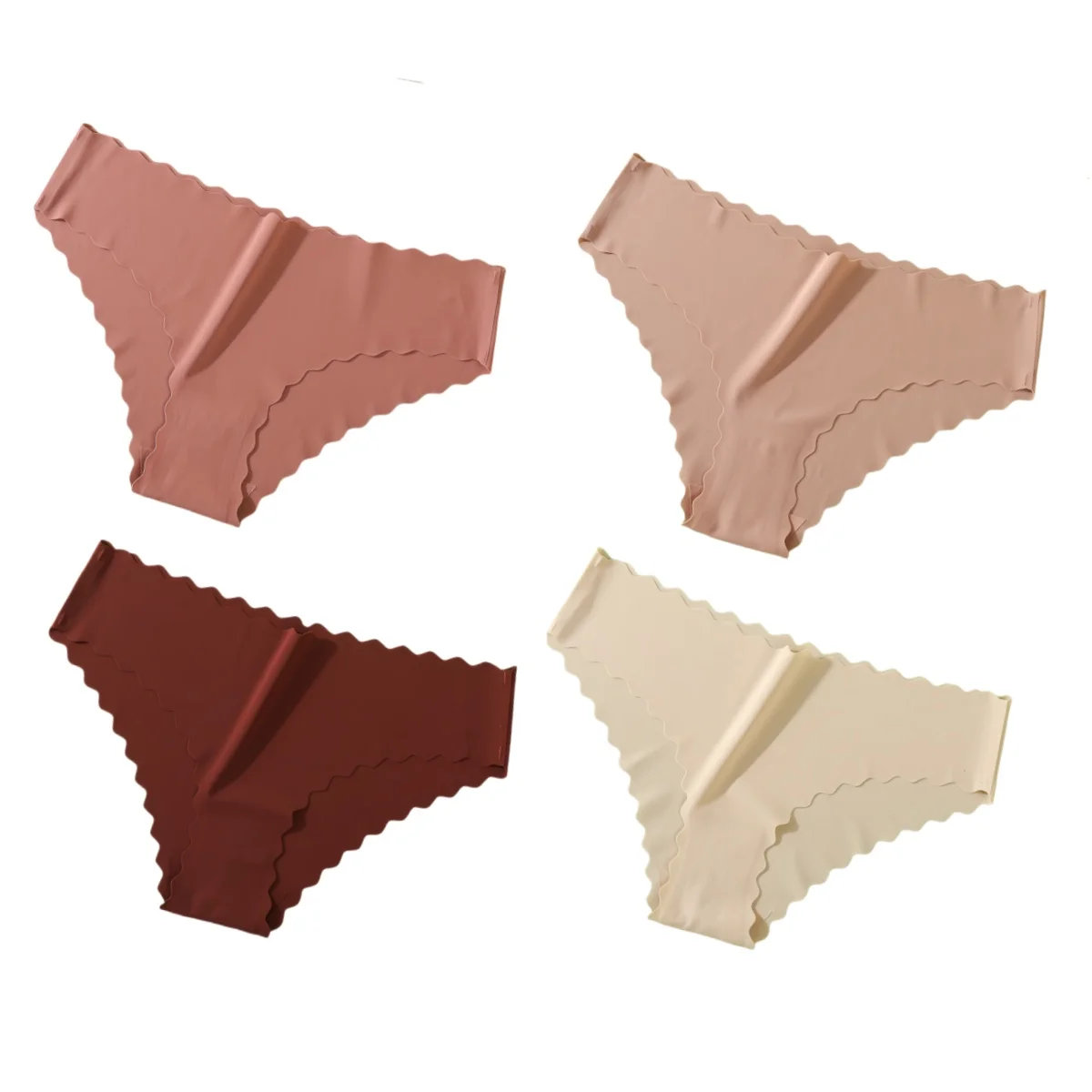 4 pièces/ensemble culottes classiques femmes taille basse slips femme sous - vêtements couleur unie culotte en soie glacée Lingerie Sexy XS - XL - Miniature 19