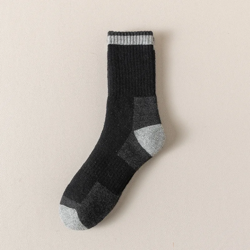 Chaussettes d'hiver en laine mérinos pour hommes et femmes, épaisses, chaudes, évacuant l'humidité, de randonnée, thermiques, respirantes, durables, pour cyclisme en plein air - pas cher - livraison - Miniature 7