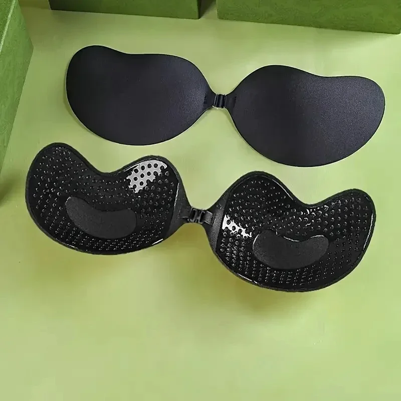 1/2 pièces réutilisable Silicone buste mamelon couverture Pasties autocollants mangue sein auto - adhésif Invisible ascenseur bande Push Up soutien - gorge sans bretelles - Miniature 9