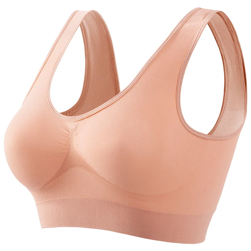 Soutien - gorge de sport Push - Up sans couture pour femmes, haut court sans fil, couleur unie, Lingerie Sexy, sans coussinets, brassière respirante, S - 5XL - Miniature 18