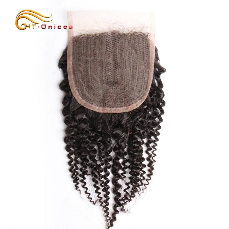 Fermeture de vague de corps cheveux humains brésiliens T partie fermeture de dentelle couleur naturelle Meche Bresilienne Cheveux Humain crépus bouclés fermeture - Miniature 13