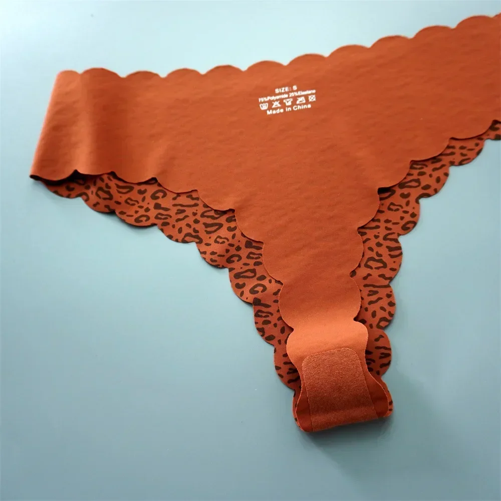 String en soie glacée pour femmes, 3 pièces/paquet, Super léger, sans couture, Lingerie Sexy, sous - vêtements, séchage rapide, culotte string, Tangas - Miniature 6