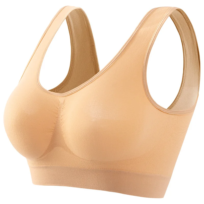 Soutien - gorge de sport Push - Up sans couture pour femmes, haut court sans fil, couleur unie, Lingerie Sexy, sans coussinets, brassière respirante, S - 5XL - Miniature 11