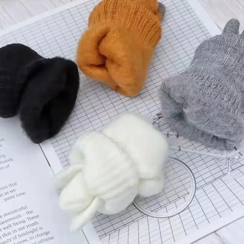 Gants chauds d'hiver pour écran tactile pour femmes et hommes, mitaines en tricot classiques extensibles, en laine, doigt complet, pour cyclisme en plein air, conduite - pas cher - livraison - Miniature 6