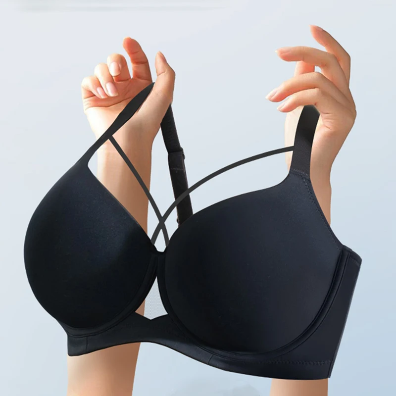 Soutien - gorge fin et Sexy pour femmes, Lingerie sans couture, grande taille, confortable, Push - up, Anti - affaissement, sport, Collection de seins - Miniature 4