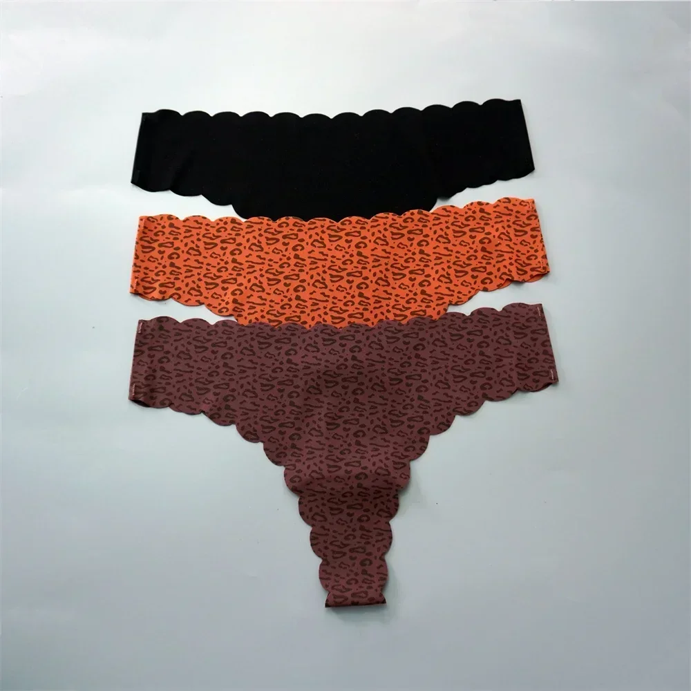 String en soie glacée pour femmes, 3 pièces/paquet, Super léger, sans couture, Lingerie Sexy, sous - vêtements, séchage rapide, culotte string, Tangas - Miniature 12