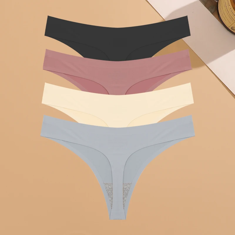 Sous - vêtements sans couture ultra - minces pour femmes, culottes invisibles, tongs de glace sexy, bikini taille basse respirant, lingerie extensible, 4 pièces - Miniature 21