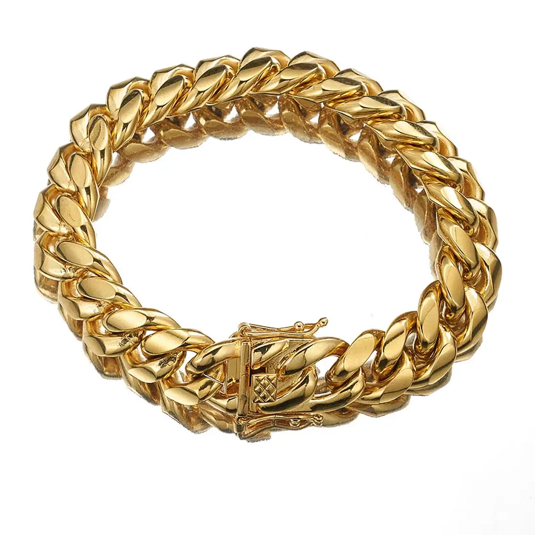 Bracelet en acier inoxydable couleur or/or Rose, chaîne à maillons cubains, bijoux 7 - 11 pouces pour hommes et femmes, 8/10/12/14/16/18mm - Miniature 2