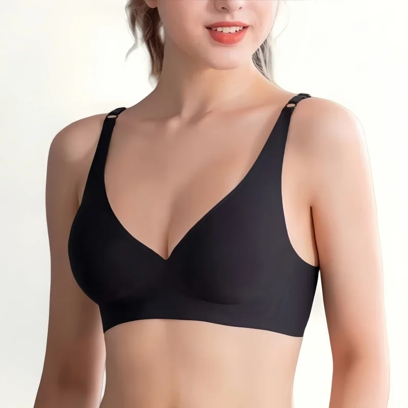 Soutien - gorge Push Up sans couture pour femmes, brassière sans fil, col en v, Bralette amovible, rembourré, sous - vêtements de sport, Lingerie Sexy, S - XXL - Image 1