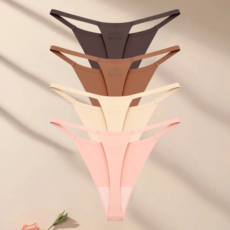 Ensemble de sous - vêtements ultra - minces sans couture pour femmes, culotte sexy à ceinture fine, string de haute commande pour filles, string respirant, lingerie féminine, 4 pièces, 12 pièces - Miniature 13