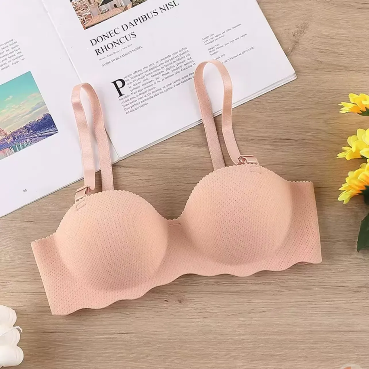 Soutien - gorge Sexy Push Up sous - vêtements sans couture femmes couleur unie sans fil Lingerie Feamle une pièce rassembler bretelles convertibles brassière - Miniature 14
