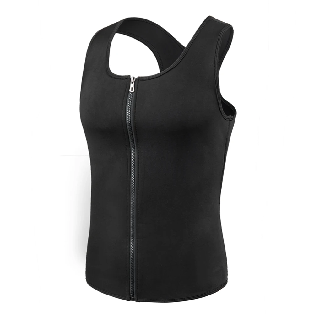 Débardeur amincissant pour hommes, gilet de Compression confortable avec fermeture éclair, solide soutien du dos, maillot de corps, hauts de Compression - Miniature 5