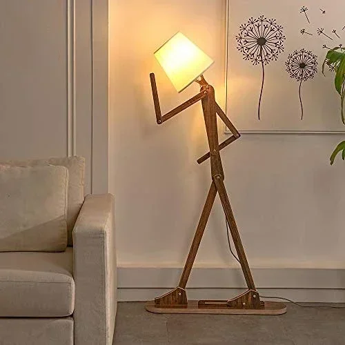 Bricolage lampadaire LED marionnette humanoïde canapé avec décoration personnalisée dessin animé chambre debout lumière - Miniature 8