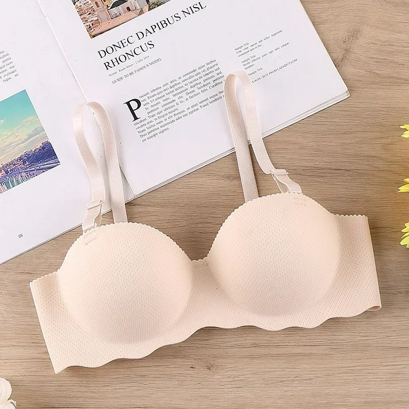 Soutien - gorge Sexy Push Up sous - vêtements sans couture femmes couleur unie sans fil Lingerie Feamle une pièce rassembler bretelles convertibles brassière - Miniature 16