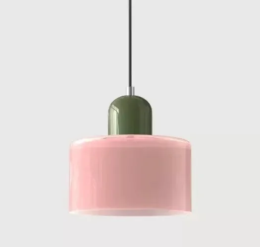 Vintage vitrail petit lustre chevet salle à manger luminaire maison lumière décorative en rose Orange vert blanc - Miniature 8