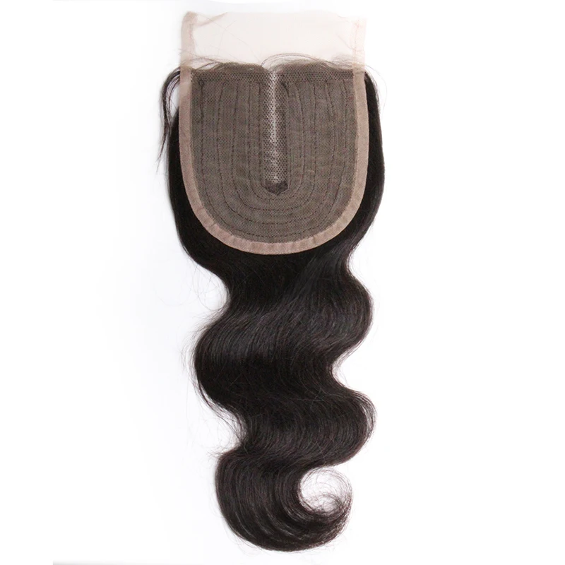 Perruque Lace Closure brésilienne naturelle – Meche, Cheveux humains, Body Wave, T Part, couleur naturelle - Miniature 13