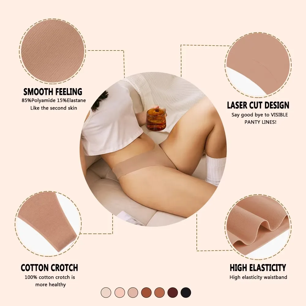 1 Pc/2 Pc/4 Pièces/7 Pièces/ensemble Offre Spéciale Nouveau Design String Sans Couture Culotte Respirante String Invisible String Culotte String Femmes Sous - Vêtements - Miniature 3