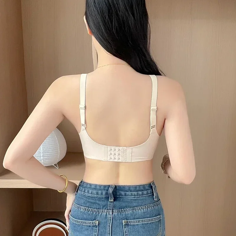 Sous - vêtements sans couture pour femmes avec petits seins, push - up, sans jantes, soutien - gorge de sport à soutien doux, gros seins, petits et fins - Miniature 5