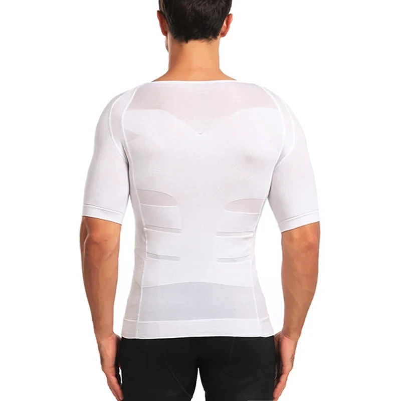 Ceinture de contrôle du ventre pour hommes, chemises de Compression amincissantes, sous - vêtements de Fitness, brûle les graisses, Corset de liaison abdominale - Miniature 3