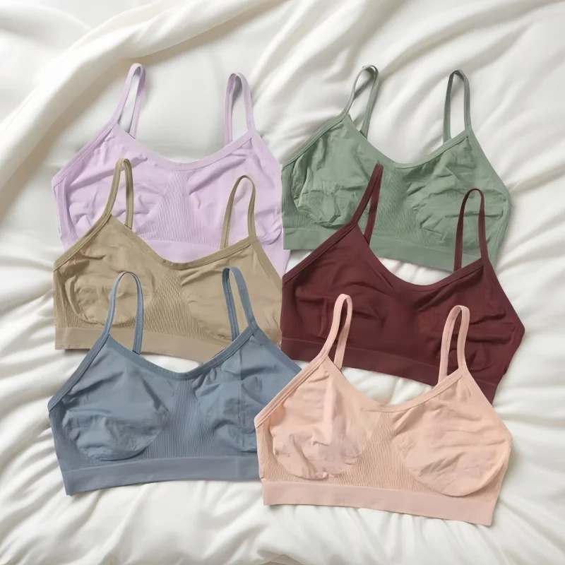 Femmes Push Up bustier tubulaire Sport sans couture soutiens - gorge sans coussinets haut court femme sans fil sous - vêtements couleur unie Sexy Lingerie intimes - Image 1