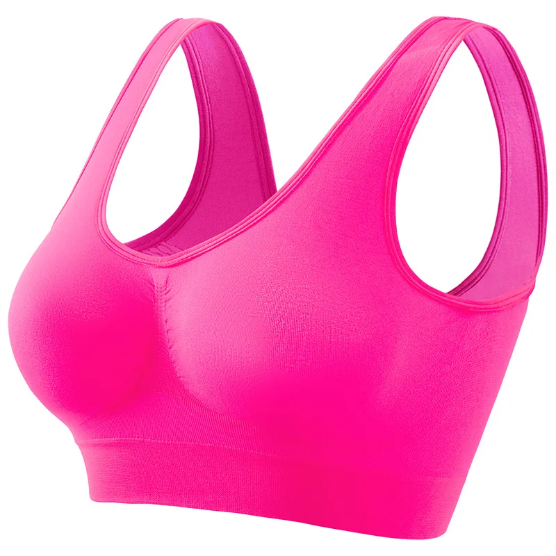 Soutien - gorge de Sport pour femmes, grande taille, sans anneau en acier, sous - vêtements sans couture, coussinet de poitrine amovible, course à pied, gilet de Yoga, 1 pièces - Miniature 6