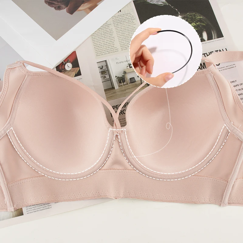 FallSweet grande taille dentelle Push Up soutien - gorge pour femmes couverture arrière complète sans couture à armatures Bralette coupe profonde femme Lingerie sous - vêtements - Miniature 4