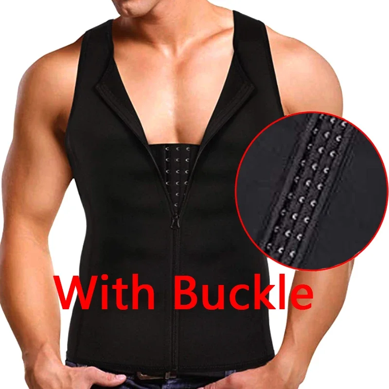 Débardeur amincissant pour hommes, gilet de Compression confortable avec fermeture éclair, solide soutien du dos, maillot de corps, hauts de Compression - Miniature 7